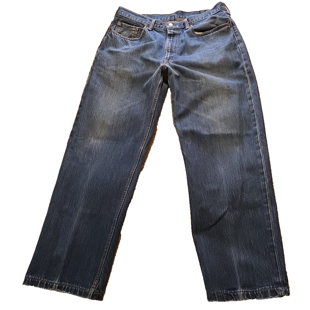 Levi's 550 Relaxed Fit Jeans Mens Size 38x32 (37x29) Straight Leg Grunge Biker